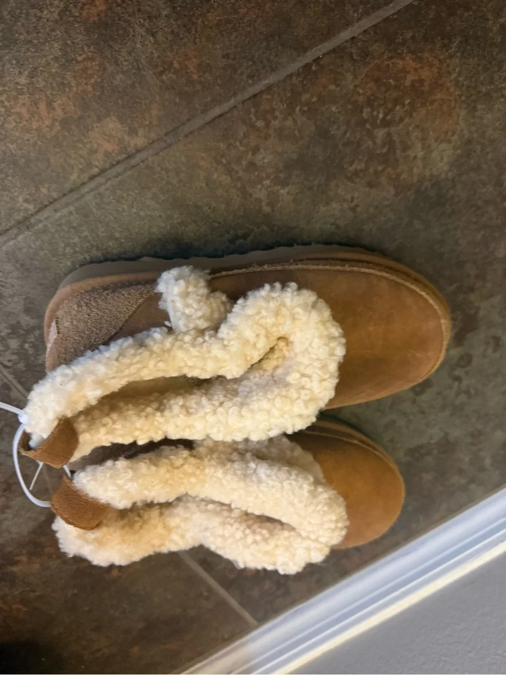 UGG Chestnut Shearling Trim Slip-On Boot